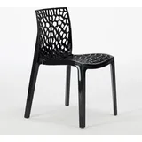 Grand Soleil Gruvyer Stapelbar Polypropylen Küche Bar Stühle - Schwarz