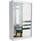 Moderner Schiebetürenschrank ERIC 120 cm (WEISS) - Weiß