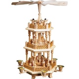 Erzgebirgische Volkskunst Richard Glässer GmbH Weihnachtspyramide Richard Glässer Pyramide Christi Geburt natur, Handarbeit aus dem Erzgebirge beige