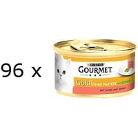 (€ 8,45/kg) Gourmet Gold Feine Pastete Ente & Spinat Katzennassfutter 96x 85 g