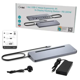 iTEC i-tec USB-C Metal Ergonomic 3x 4K Display Docking Station + PD 100W + Netzteil
