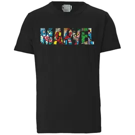 LOGOSHIRT T-Shirt "Marvel Comic Colour Logo", Herren, Gr. M, schwarz, 100% Baumwolle, bedruckt, normal, Rundhals, Shirts T-Shirt, mit coolem Print