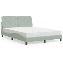 Bett mit Matratze – Hellgrau, 120x200 cm – Komfort & Eleganz