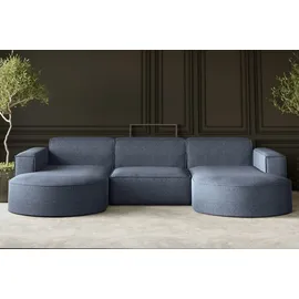 kaiser möbel Ecksofa, Sofa U form, Couch U form MODENA U STUDIO stoff Neve Blau - Blau