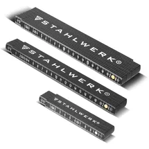 STAHLWERK Zollstock 3er Set 1 2 3 Meter präziser Kunststoff-Gliedermaßstab