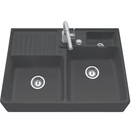 Villeroy & Boch Spülstein Doppelbecken graphite + Excenterbetätigung