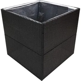 vidaXL Pflanzkübel 80 x 80 x 80 cm Schwarz
