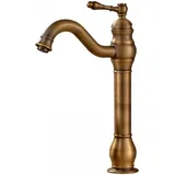 Cyslmuk - Antiker Messing Wasserhahn, Hoher Badezimmer Wasserhahn, Einhebel Mischbatterie, 360 Grad Schwenkbarer Waschbecken Wasserhahn, Badezimmer