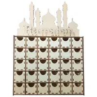 Adventskalender Mit Schublade Aus Mdf-holz Für Eid Und Ramadan Mubarak, Muslimische Und Islamische Dekorationen