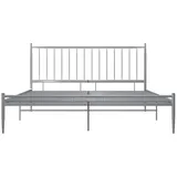 vidaXL Bett Grau Metall 140x200 cm