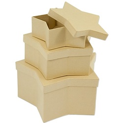 Schachteln "Stern", 14-21 cm, 3 Stück