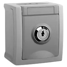 HHG Schuko-Steckdose abschließbar IP54 Grau 1 St.