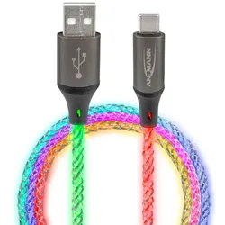 Ansmann USB-A / USB-C Kabel mit LED Beleuchtung 100cm  1700-0158