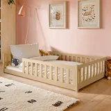 petits-meubles Bodenbett Maya 120 x 200 cm Kiefer massiv braun