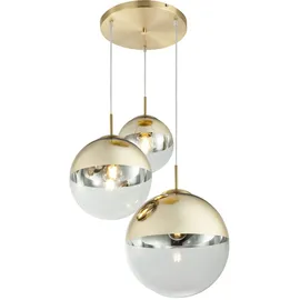 GLOBO Glas Kugel Hänge Lampe gold Fernbedienung Decken Leuchte dimmbar im Set inkl. RGB LED Leuchtmittel
