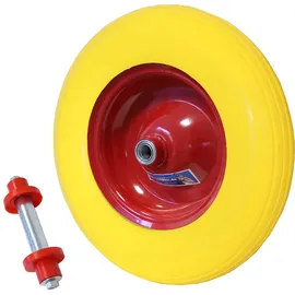 Baumarktplus Schubkarrenrad Vollgummi 4.00-8 / 4.80 mit Achse 200 Kg Ersatzrad Schubkarre PU