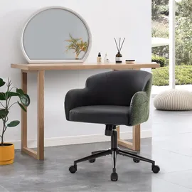 IWMH Drehstuhl, Höhenverstellbar Bürostuhl, Drehbar Stuhl für Schminktisch, Schreibtisch, Schlafzimmer - Schwarz