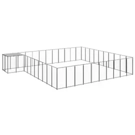vidaXL Hundezwinger 6,6 m x 5,5 m x 1,1 m Stahl Schwarz