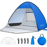 Pop Up Strandmuschel UV50+ Strandzelt mit Reißverschluss Windschutz