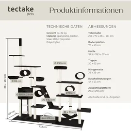 Tectake Snooky Kratzbaum 234 bis 261 cm schwarz