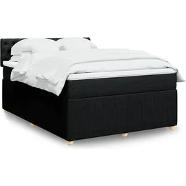 vidaXL Boxspringbett mit Matratze Schwarz 140x200 cm Stoff