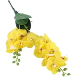 Hperu Künstliche Orchideen, die echt Aussehen, 20 Zoll große realistische Orchidee mit pflegeleichtem Design, dekorative Kunstblume für Hochzeiten und Heimdekoration (Gelb)