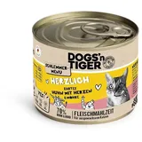 Dogs'n Tiger Schlemmermenü 6 x 200 g - Huhn mit Herzen
