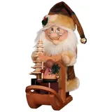 Christian Ulbricht Wichtel Weihnachtsmann mit Schlitten 28 cm schwarz