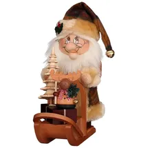 Christian Ulbricht Wichtel Weihnachtsmann mit Schlitten 28 cm schwarz