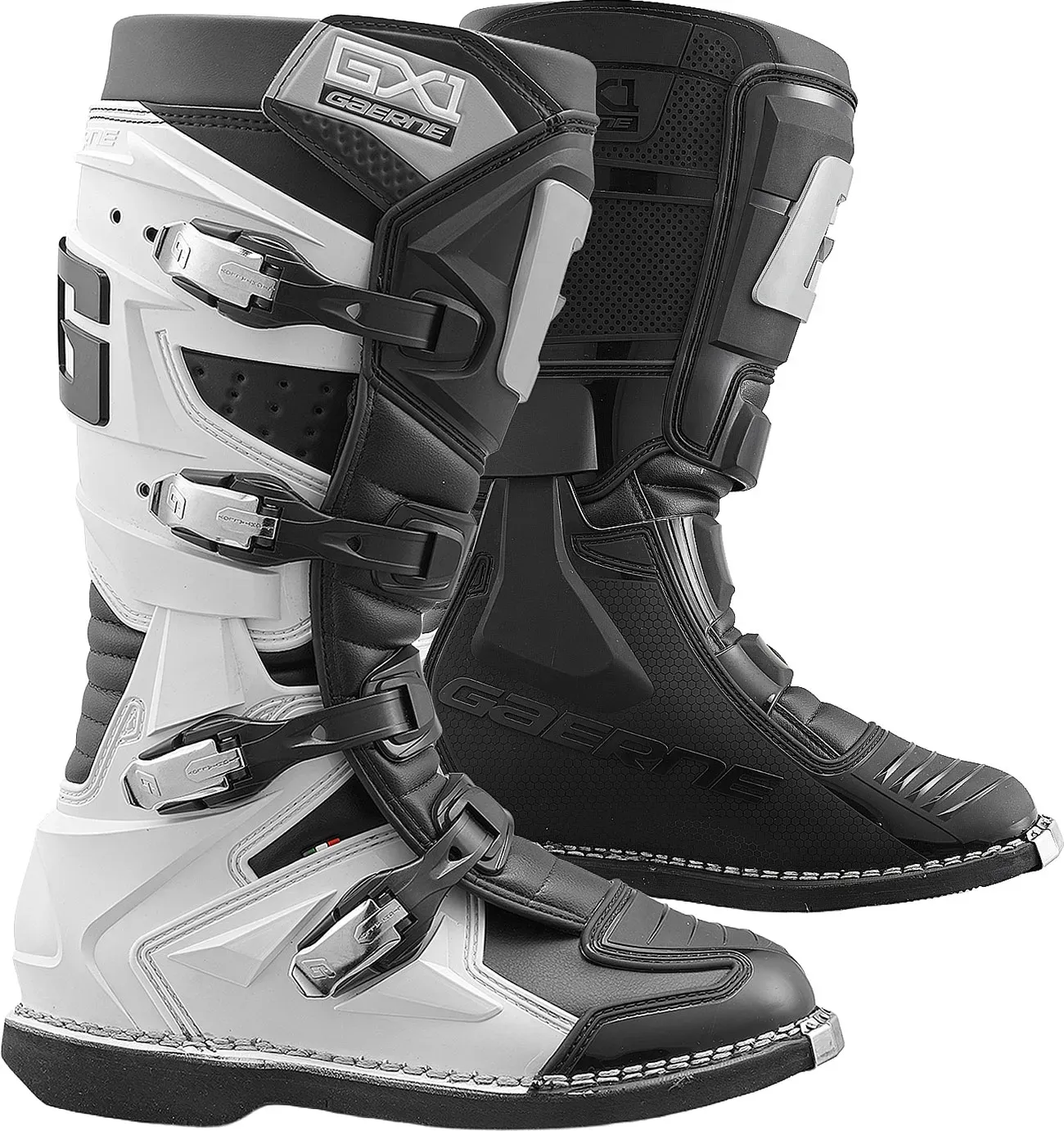 Gaerne GX-1 Goodyear, bottes - Noir/Blanc/Gris - 44.5 EU