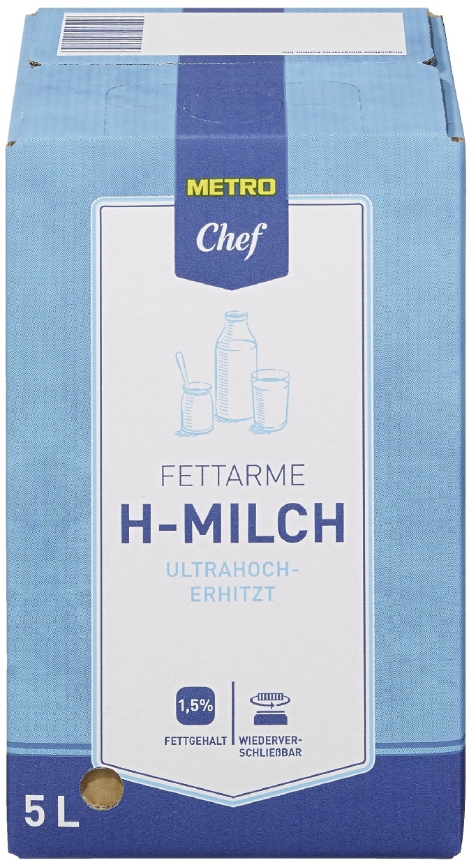 METRO Chef Fettarme H-Milch 1,5 % Fett (5 l)