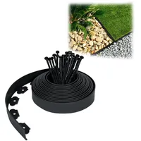 HENGMEI Rasenkante Kunststoff 20m Flexible Beetumrandung Wurzelsperre System Beeteinfassung blumenbeet Umrandung mit 60 Befestigungsnägeln, Schwarz