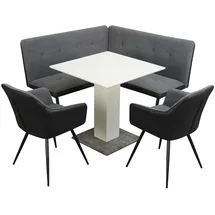 Hti-Living Sitzgruppe Anthrazit/Grau/Weiß Joschka