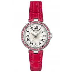 TISSOT -Bellissima Small Lady Damenuhr Rot Silber Quarz Saphirglas Topase 26mm- T126.010.66.113.00