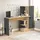 [en.casa] Schreibtisch mit Schrank Varhalo 120x153x40 cm Eichenoptik/Anthrazit