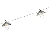 MARELIDA LED Solar Lichterkette Fabriklampe 2,5m 6-flammig silberfarben