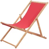 vidaXL Liegestuhl Strandliege Rot