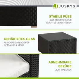 Juskys Punta Cana L Polyrattan Lounge schwarz/creme