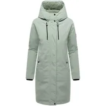 Navahoo Damen Langer Mantel warme Winterjacke mit Kapuze Hageltanz 14 Smokey Mint Gr. XL - XL