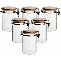 Gouveo 6er Set Vorratsglas Borosilikat 900 ml mit Bügelverschluss