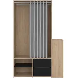 VCM Kleiderschrank Kimmy 128 x 198 x 41 cm Walnuss