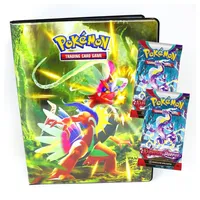 POKÉMON Sammelkarte Pokemon Sammelkarten Karmesin & Purpur Karten - Deutsch - 1 Mappe + 2, Karmesin & Purpur Sammelkarten - 1 Mappe + 2 Booster
