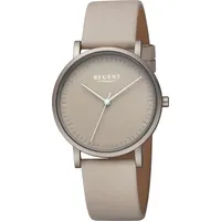 REGENT Leder Armbanduhr Quarz taupe hellbraun D2URBA811 - Grau