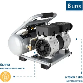 Hyundai Silent Kompressor SAC75008 (9 bar, 8L tragbar, ölfrei 49 dB, 750 W | 1 PS)