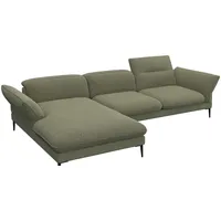 flexlux Ecksofa FLEXLUX "Salino, Funktionssofa mit Recamiere, Relaxsofa, Ecksofa", grün (moss), B:307cm H:88cm T:182cm, 100% Polyester, Sofas, Ecksofa, Sofa mit Arm- und Kopfteil-Verstellungen, Kaltschaum & Stahl-Wellen