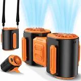 W & O Tragbarer Taillenclip Ventilator,5 Geschwindigkeiten,10000mAh Freihändiger Halskettenventilator mit Umhängebands,Abnehmbar Nackenventilator für Outdoor,Wandern,Baustelle,Bauernhof (Orange)
