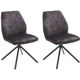 MCA Furniture Esszimmerstuhl »Ottawa« (Set) 2 Stk.Vintage Veloursoptik mit Keder, Stuhl belastbar bis 120 Kg MCA furniture + Metall schwarz matt lackiert