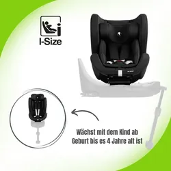 BC Design Lily i-Size Reboard Kindersitz ab Geburt bis ca. 4 Jahren, Farbe: Black