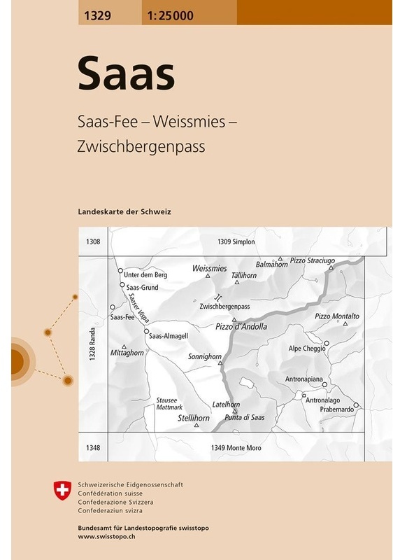 Landeskarte Der Schweiz Saas, Karte (im Sinne von Landkarte)