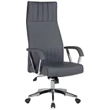 aea Chefsessel Holz/Leder Grau